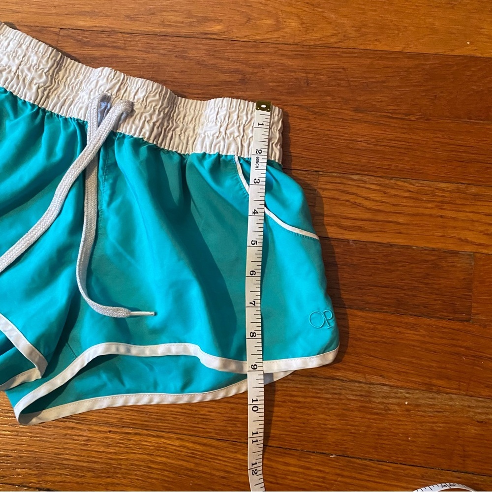 OP Women's/Kids Turquoise and White Athletic Shorts - Picture 7 of 7
